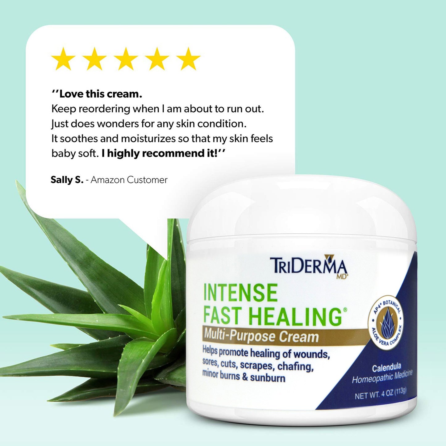 TriDerma® MD Intense Fast Healing Hand and Body Moisturizer 4 oz. Jar Unscented Cream (901965_EA)