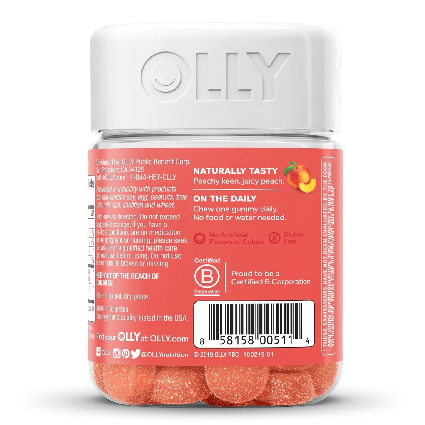 OLLY® Probiotic + Prebiotic Prebiotic / Probiotic Dietary Supplement 30 per Bottle Gummy (1249518_BT)