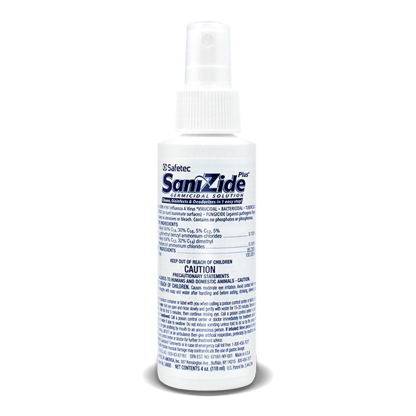 SaniZide Plus® Surface Disinfectant Cleaner Broad Spectrum Pump Spray Liquid 4 oz. Bottle Ammonia Scent NonSterile (510435_CS)