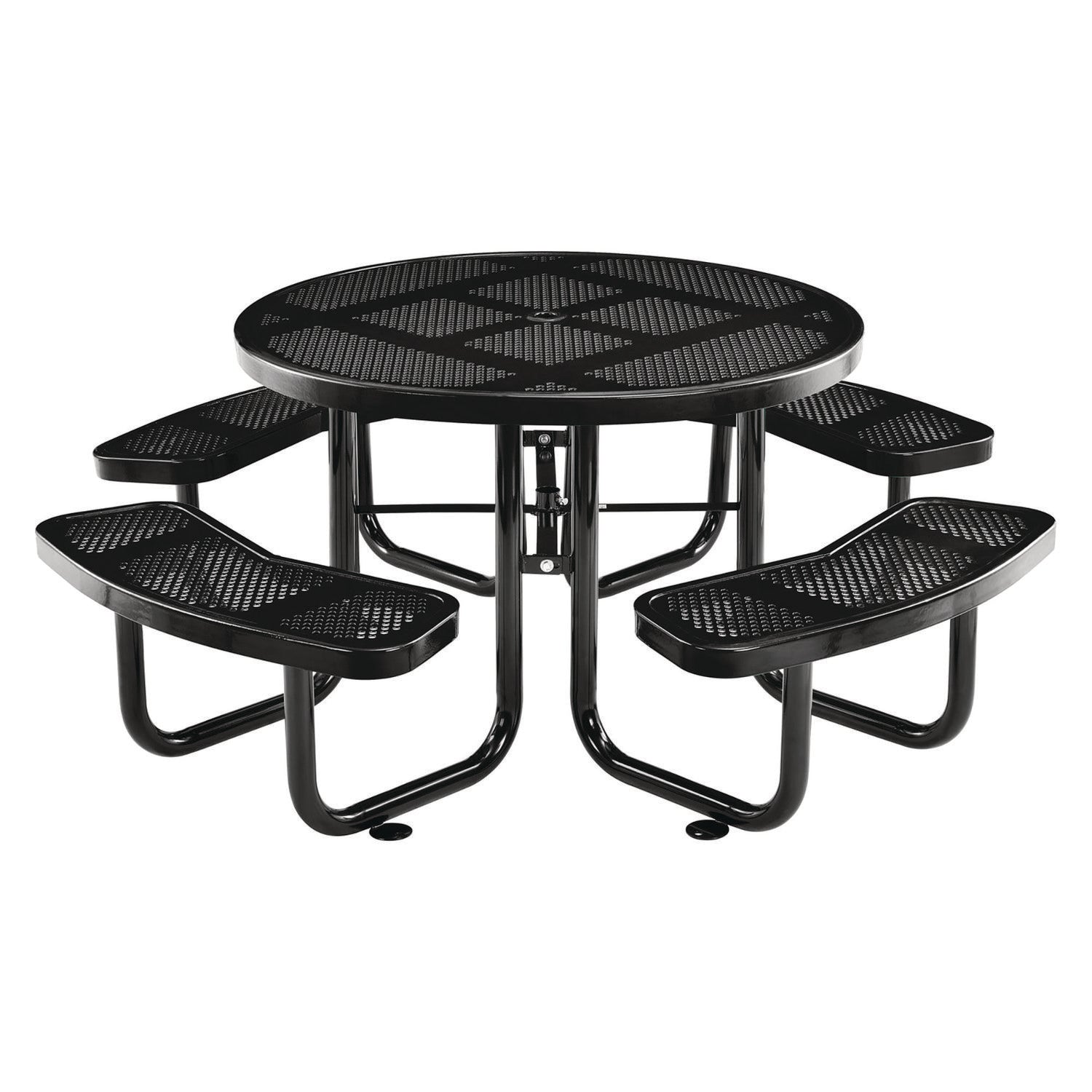 global-industrial-perforated-steel-picnic-table-round-46-dia-x-29-5h-black-top-black-base-legs-gbe262078bk_1