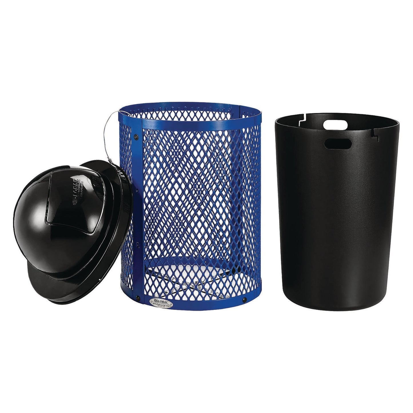 global-industrial-outdoor-diamond-steel-trash-can-36-gal-dome-lid-blue-gbe261948bl_2