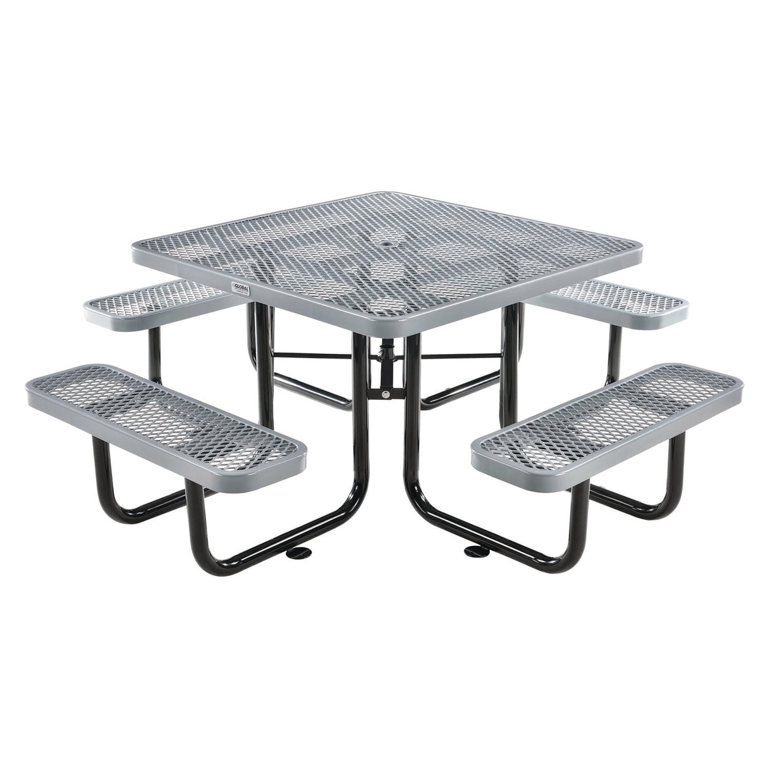 global-industrial-expanded-steel-picnic-table-square-81-x-81-x-29-5-gray-top-gray-base-legs-gbe277151gy_1