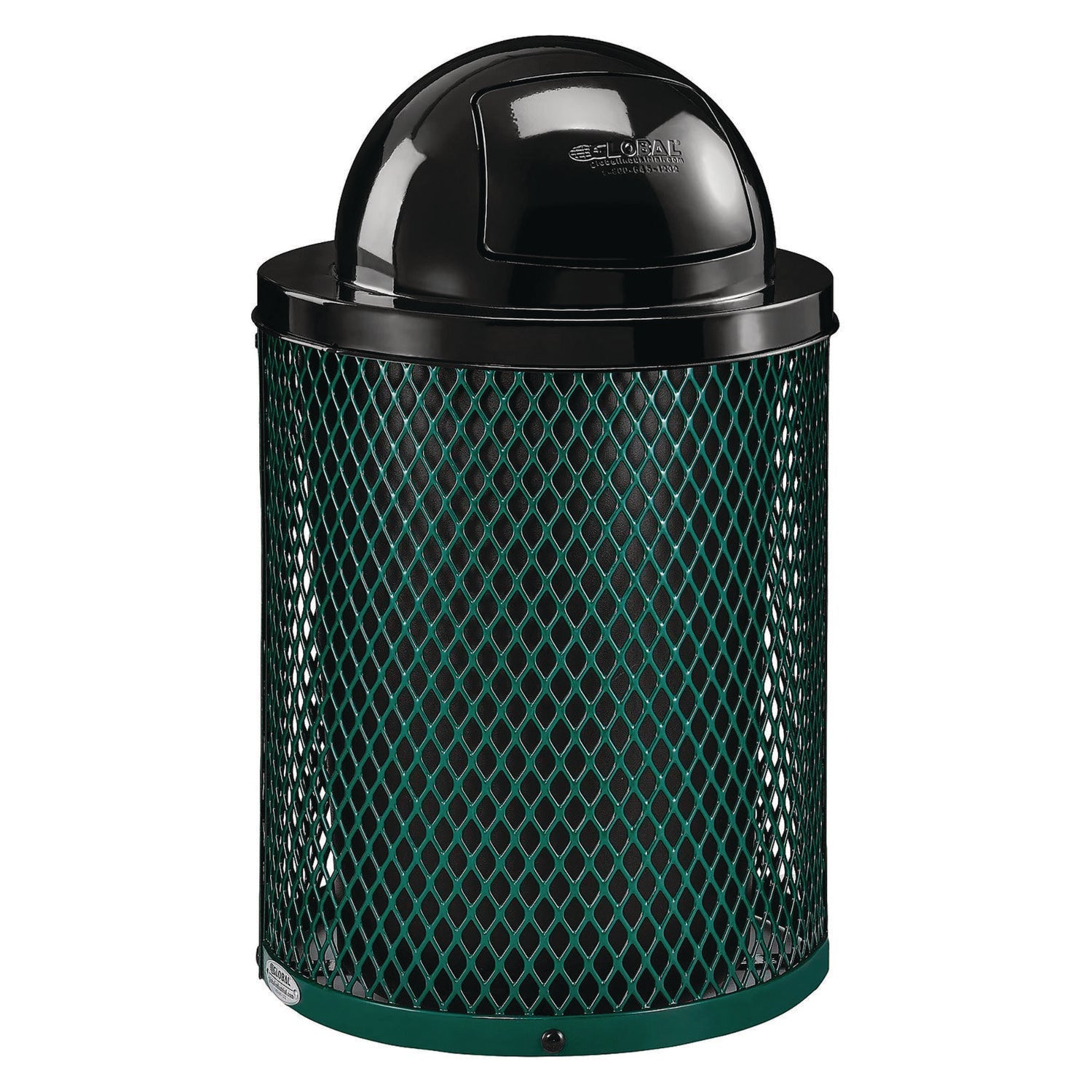 global-industrial-outdoor-diamond-steel-trash-can-36-gal-dome-lid-green-gbe261948gn_1