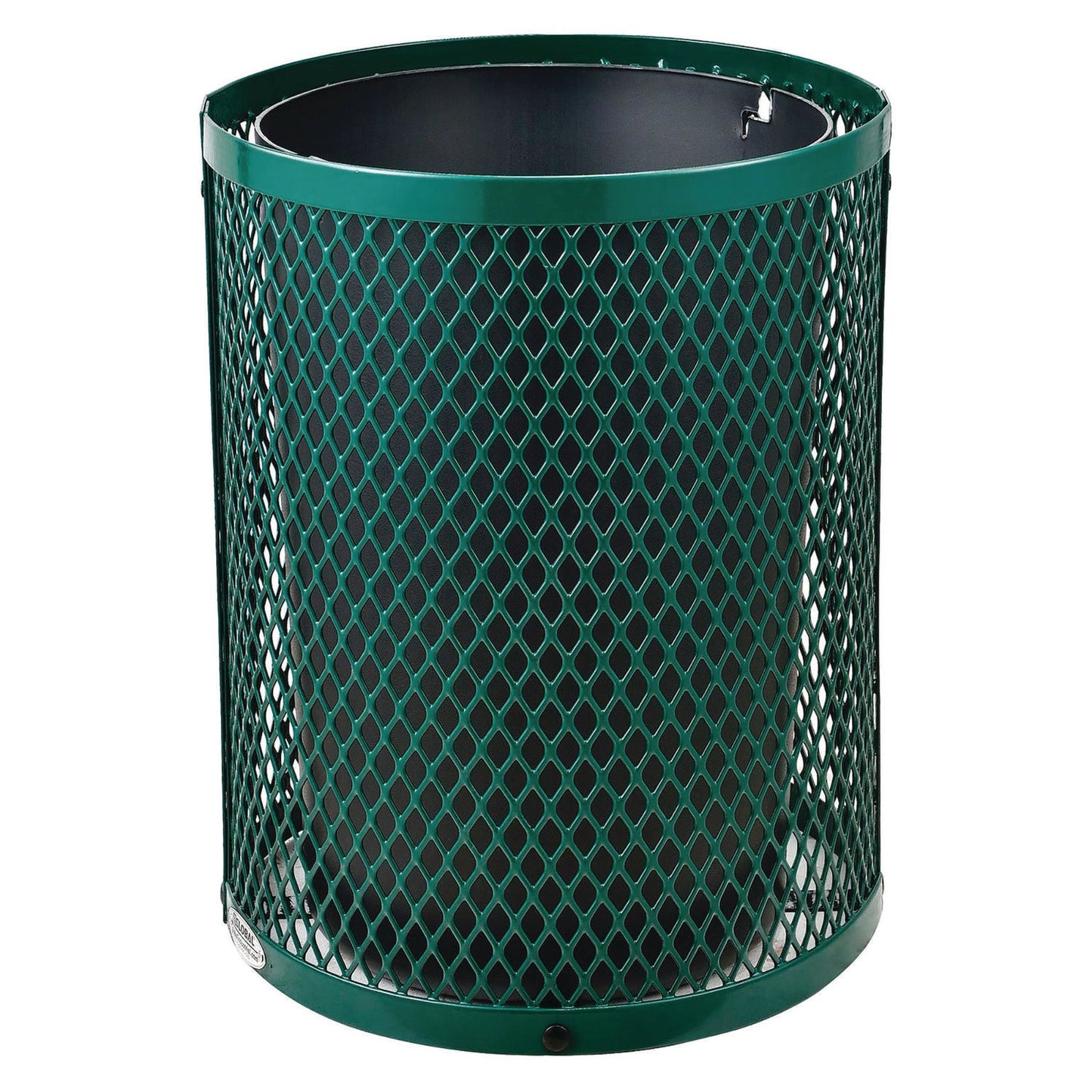 global-industrial-outdoor-diamond-steel-trash-can-36-gal-dome-lid-green-gbe261948gn_3