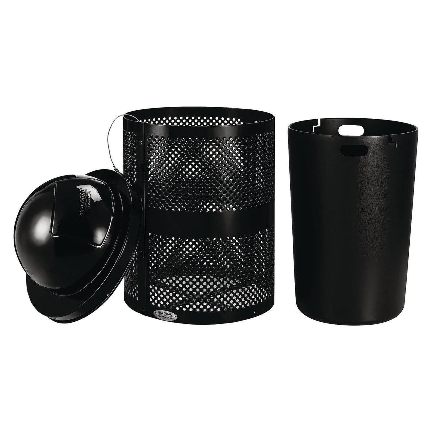 global-industrial-outdoor-perforated-steel-trash-can-with-dome-lid-36-gal-steel-black-gbe261949bk_3