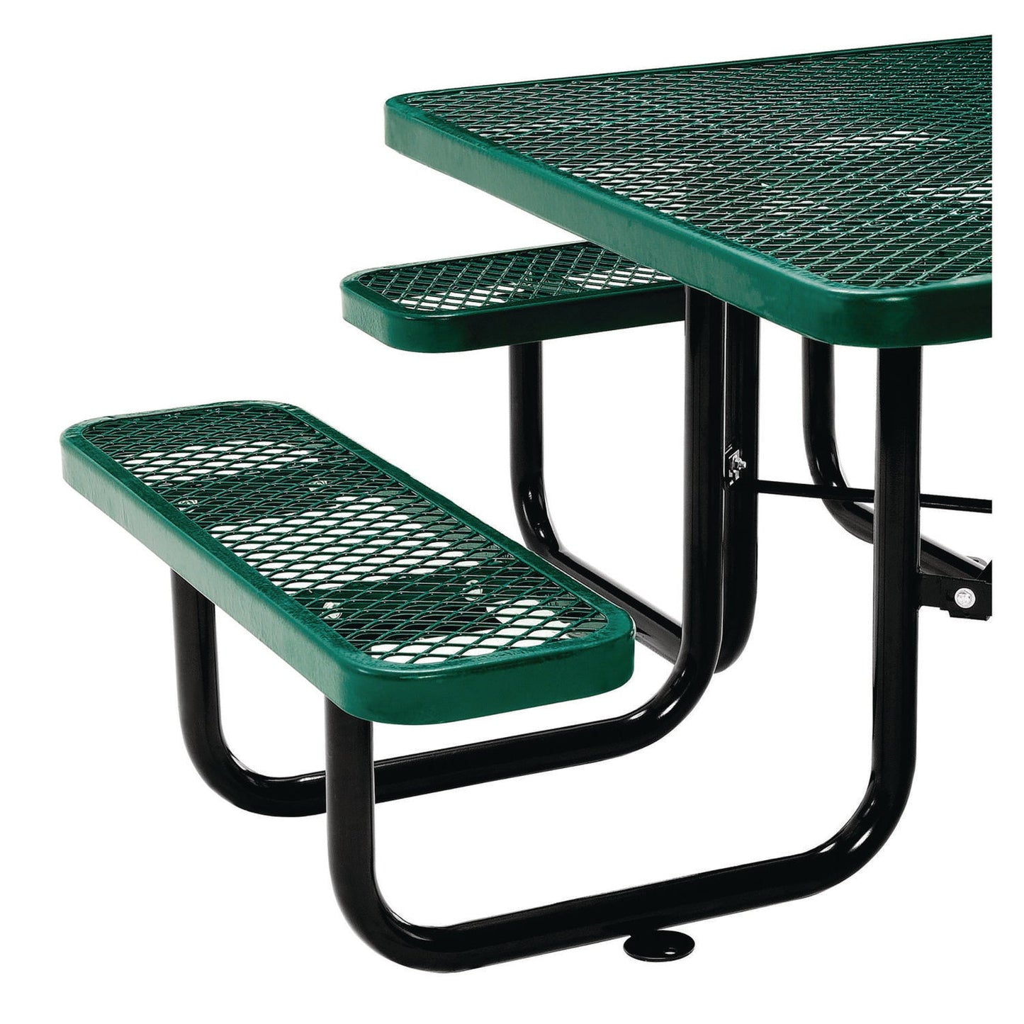 global-industrial-expanded-steel-picnic-table-square-81-x-81-x-29-5-green-top-green-base-legs-gbe277151gn_4