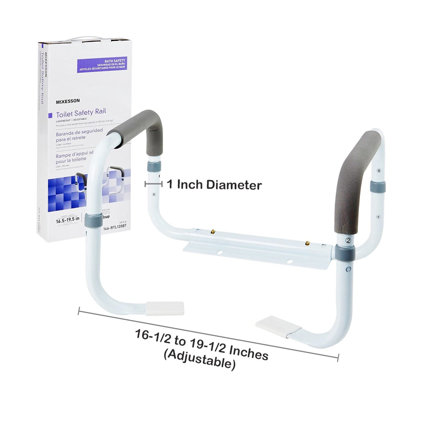 McKesson Toilet Safety Rail White Steel (1095389_CS)