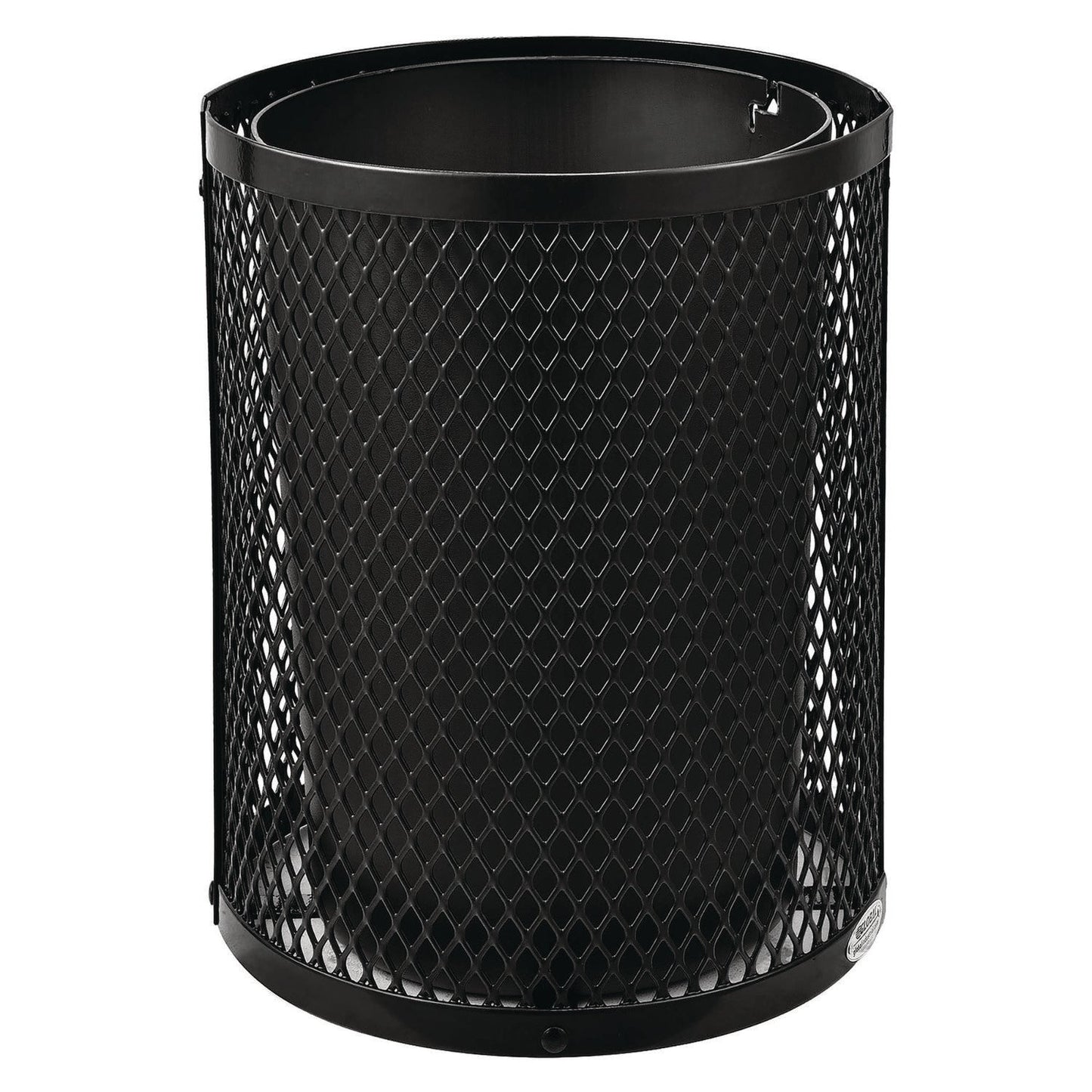 global-industrial-outdoor-diamond-steel-trash-can-rain-bonnet-lid-36-gal-black-gbe261926bk_4