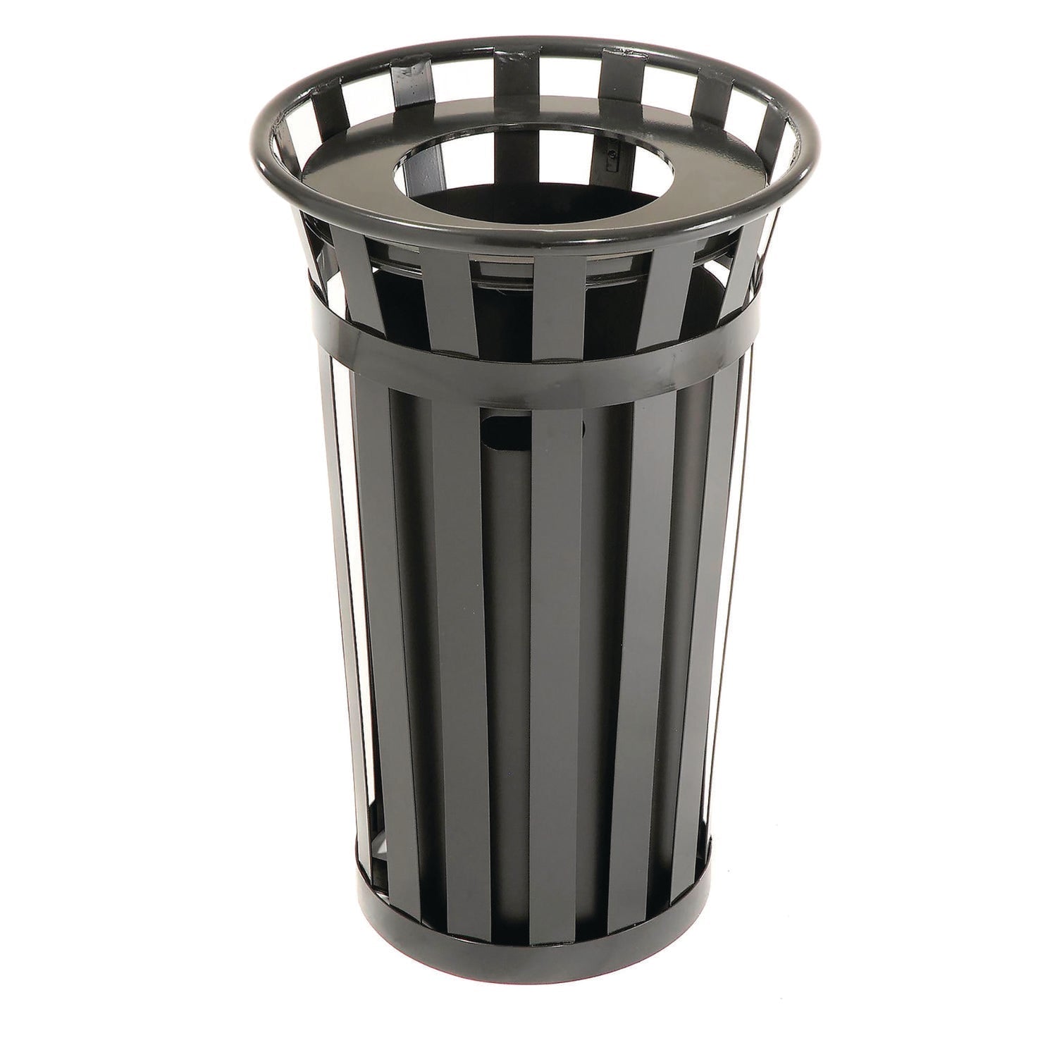 global-industrial-outdoor-slatted-steel-trash-can-24-gal-black-gbe237725bk_1