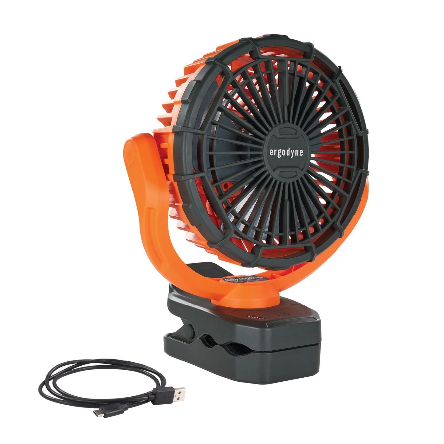 Ergodyne Chill-Its 6090 Rechargeable Portable Jobsite Fan, 9.5, Orange/Black (EGO12800)