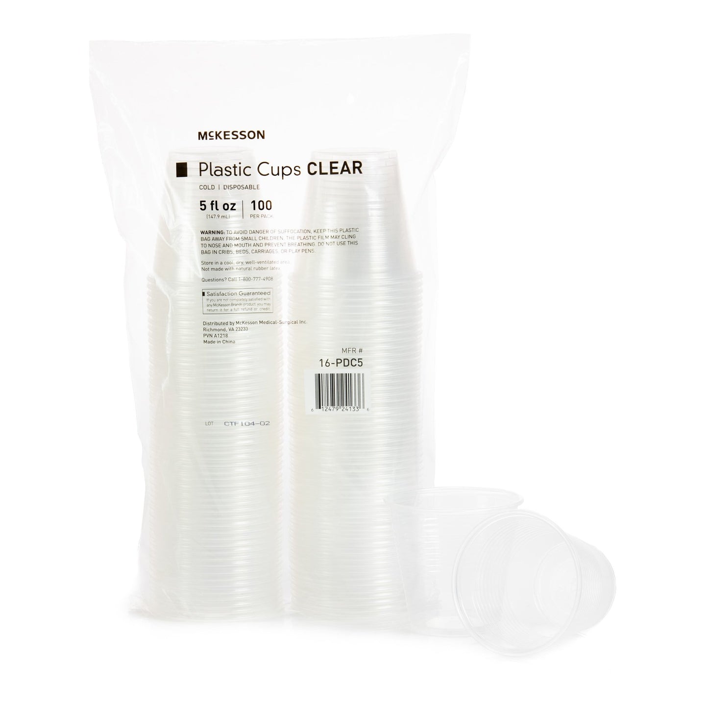McKesson Drinking Cup 5 oz. Clear Polypropylene Disposable (1127769_CS)