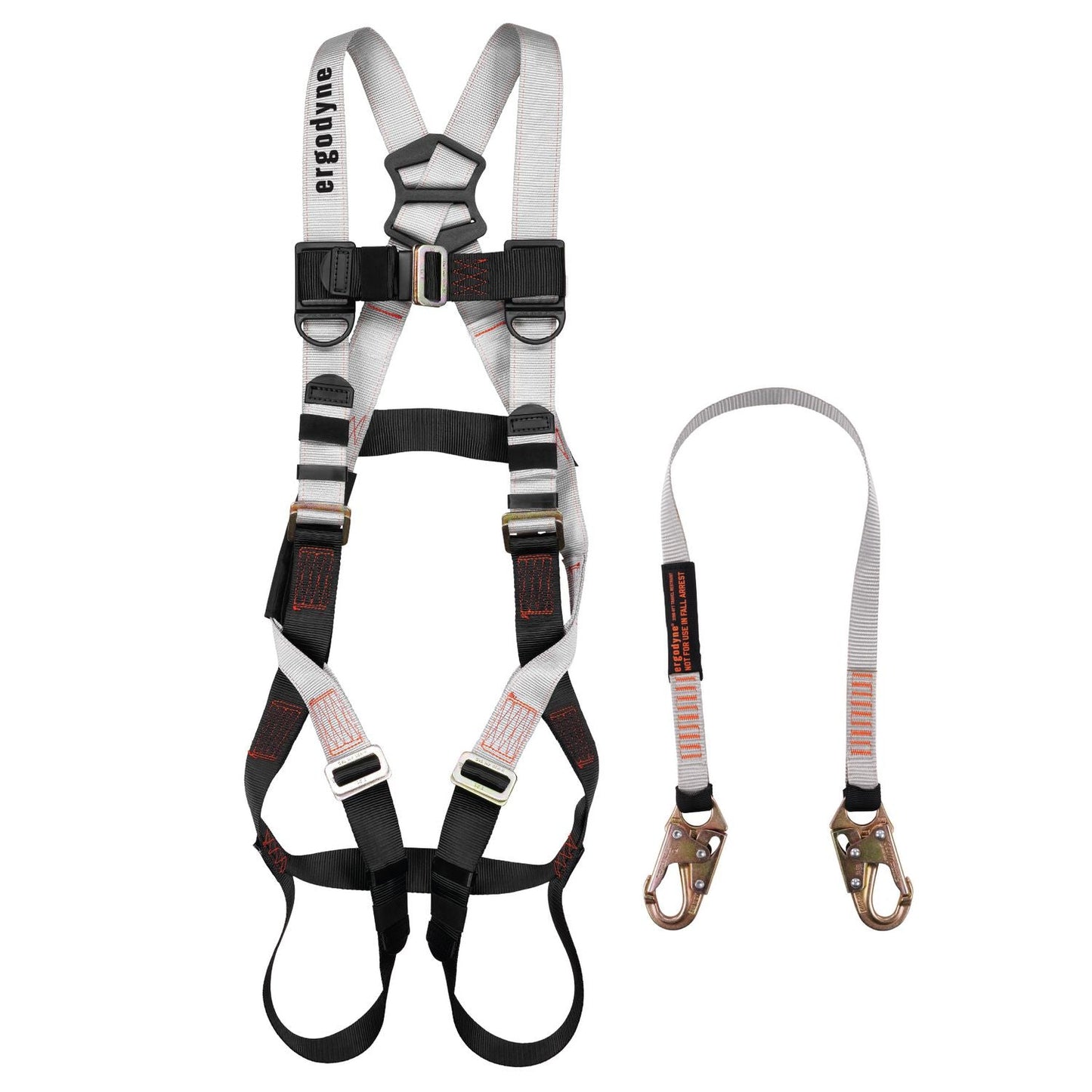 Ergodyne 3201 Harness Plus 4 ft Travel Restraint Lanyard 3197/3198 (EGO19671)