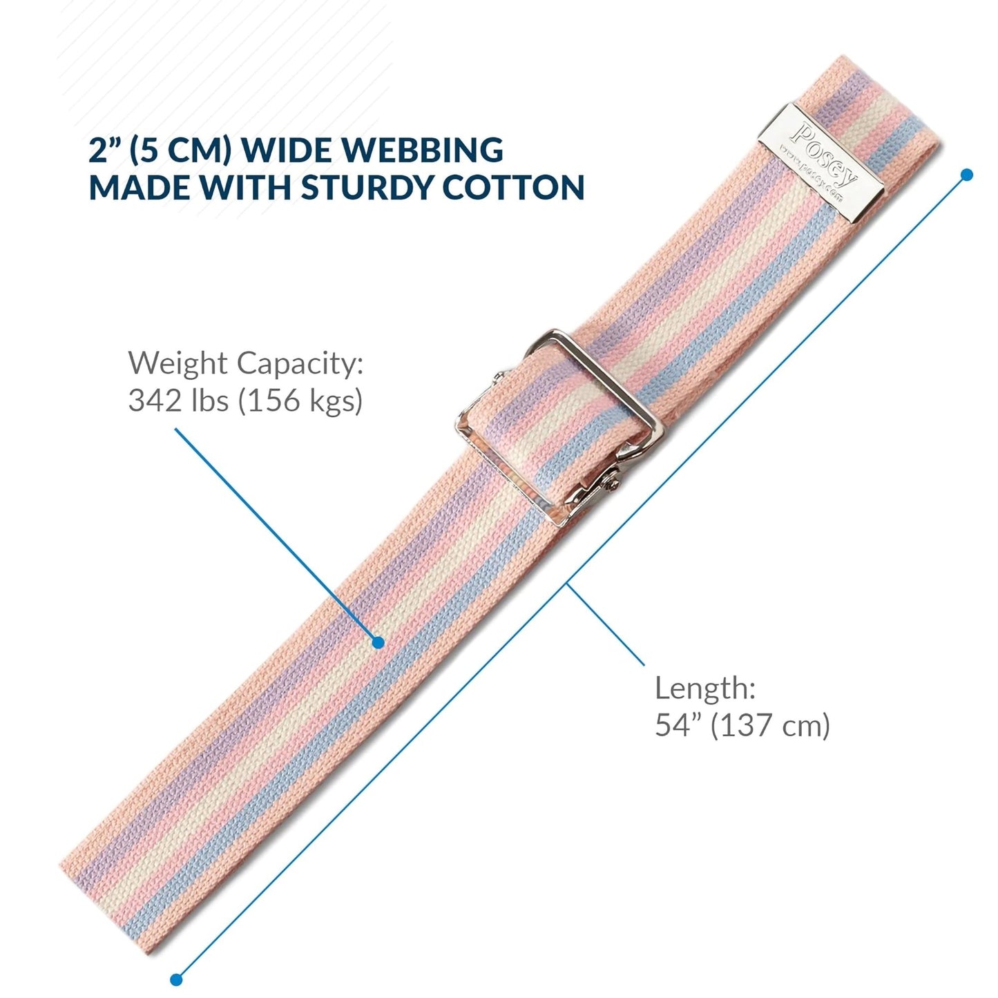 Posey® Gait Belt 54 Inch Length Pastel Stripe Cotton (228555_EA)