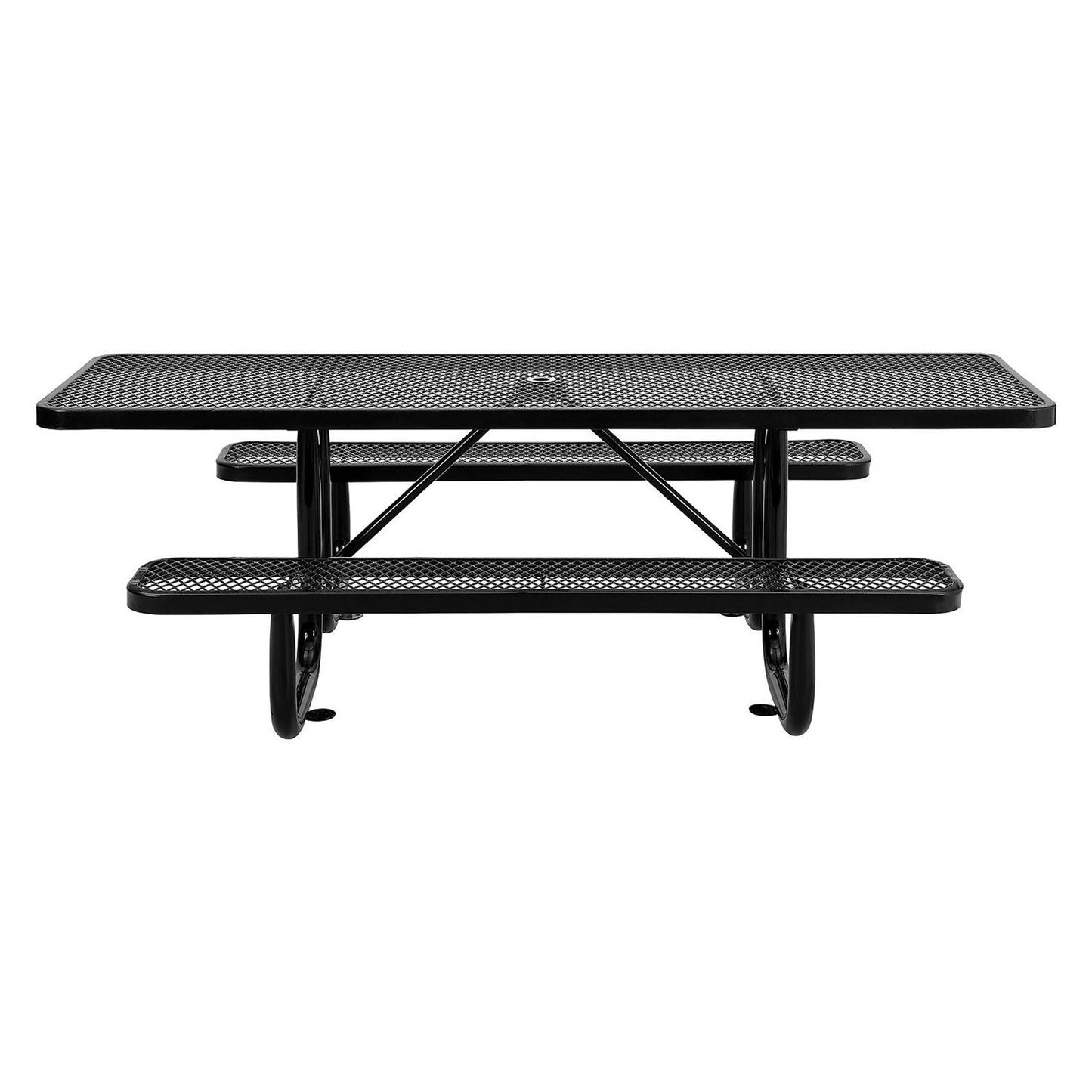 global-industrial-ada-compliant-expanded-steel-picnic-table-rectangular-96-x-60-x-29-5-black-top-and-base-gbe695289bk_4