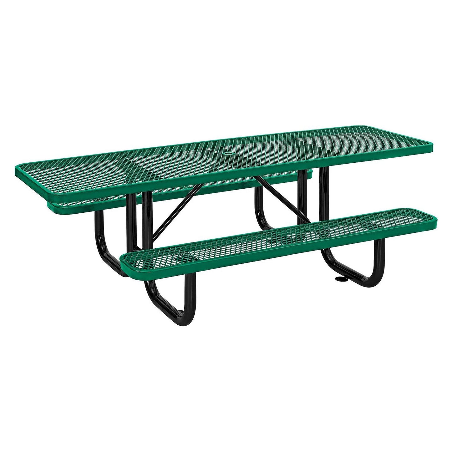 global-industrial-ada-compliant-expanded-steel-picnic-table-rectangular-96-x-60-x-21-5-green-top-and-base-gbe695289gn_2