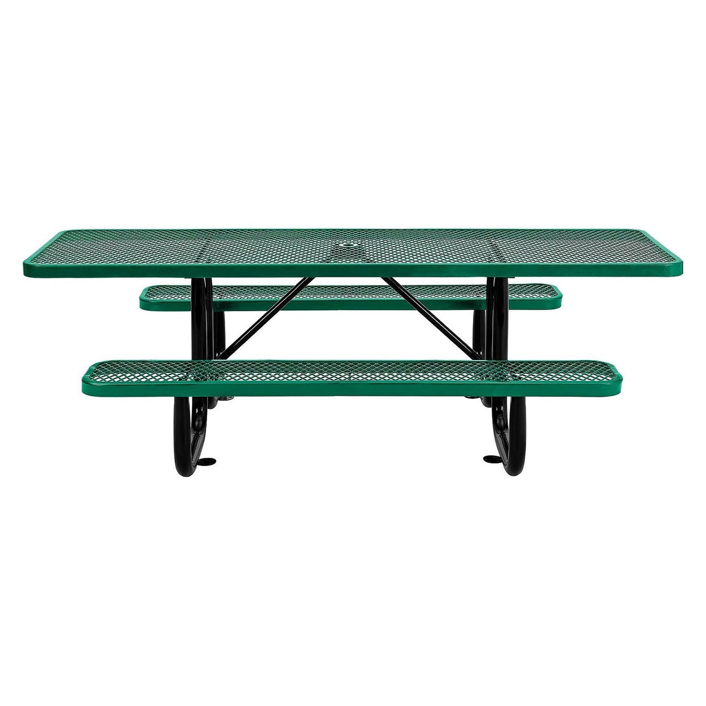 global-industrial-ada-compliant-expanded-steel-picnic-table-rectangular-96-x-60-x-21-5-green-top-and-base-gbe695289gn_4