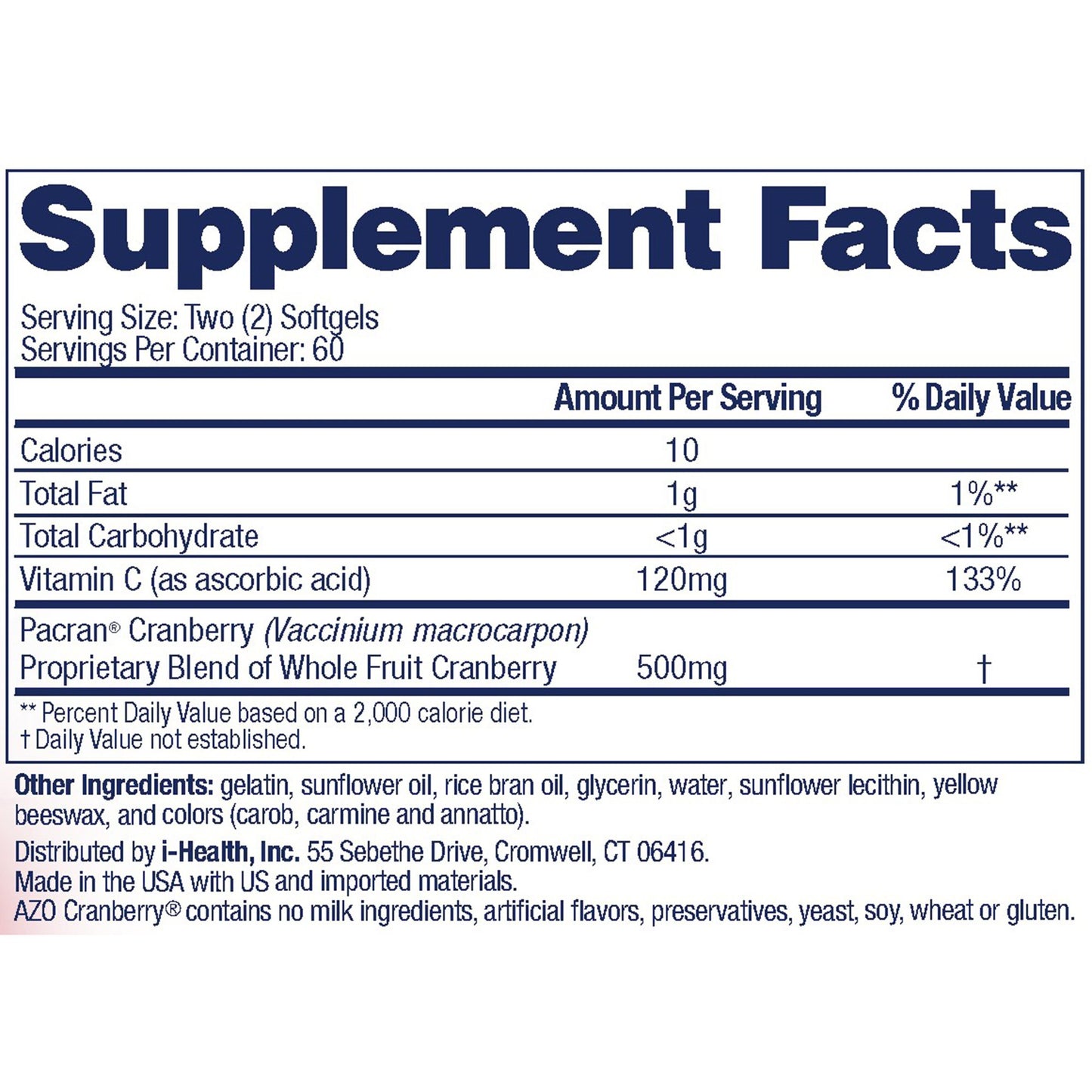 AZO® Urinary Tract Health Dietary Supplement Softgel 120 per Bottle (1268938_BT)