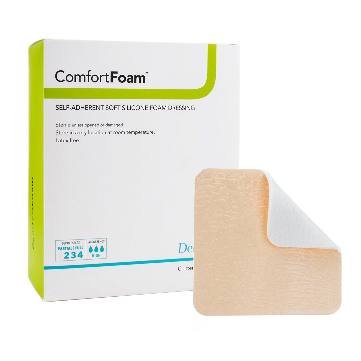 ComfortFoam™ Foam Dressing 4 X 5 Inch Without Border Film Backing Silicone Face Rectangle Sterile (1027617_EA)