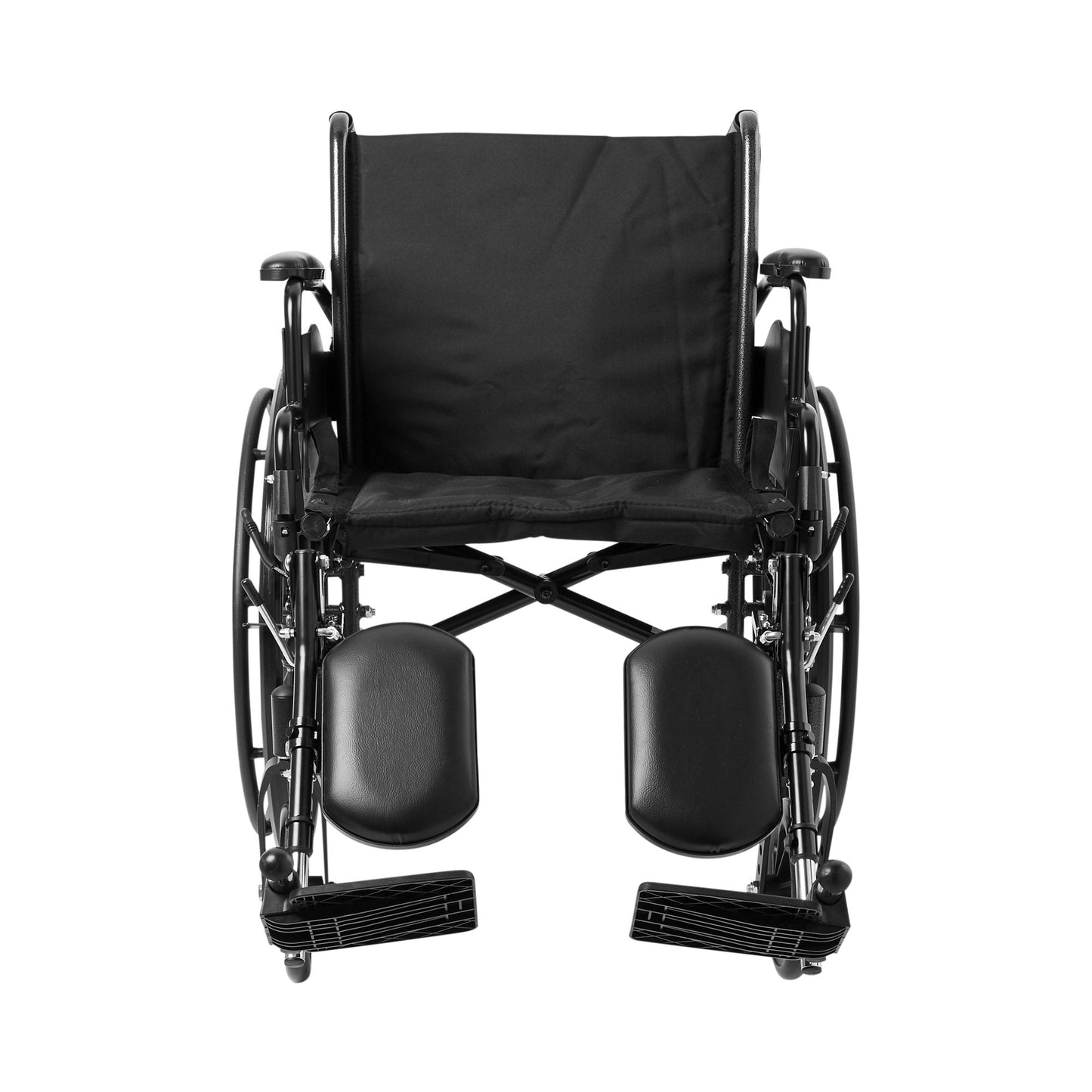 McKesson Lightweight Wheelchair Dual Axle Desk Length Arm Swing-Away Elevating Legrest Black Upholstery 20 Inch Seat Width Adult 300 lbs. Weight Capacity (1065287_EA)