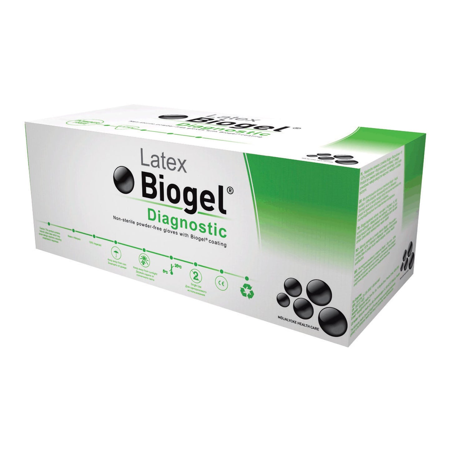 Biogel® Diagnostic™ Exam Glove Size 6.5 NonSterile Latex Extended Cuff Length Micro-Textured Straw Not Rated (192302_BX)