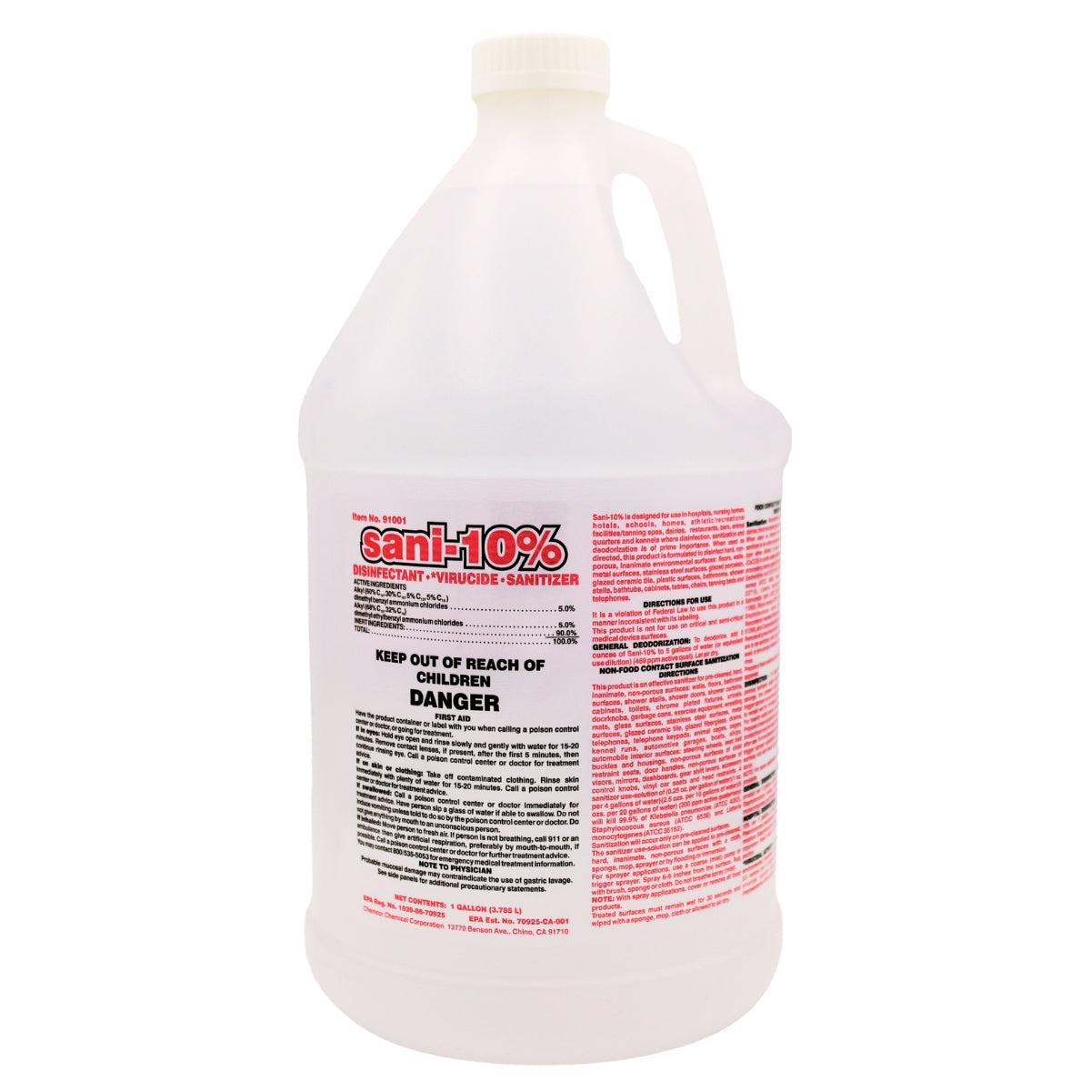 Hospeco® Sani-10% Disinfectant & Sanitizer, 4x1 Gallon (HOS91001)