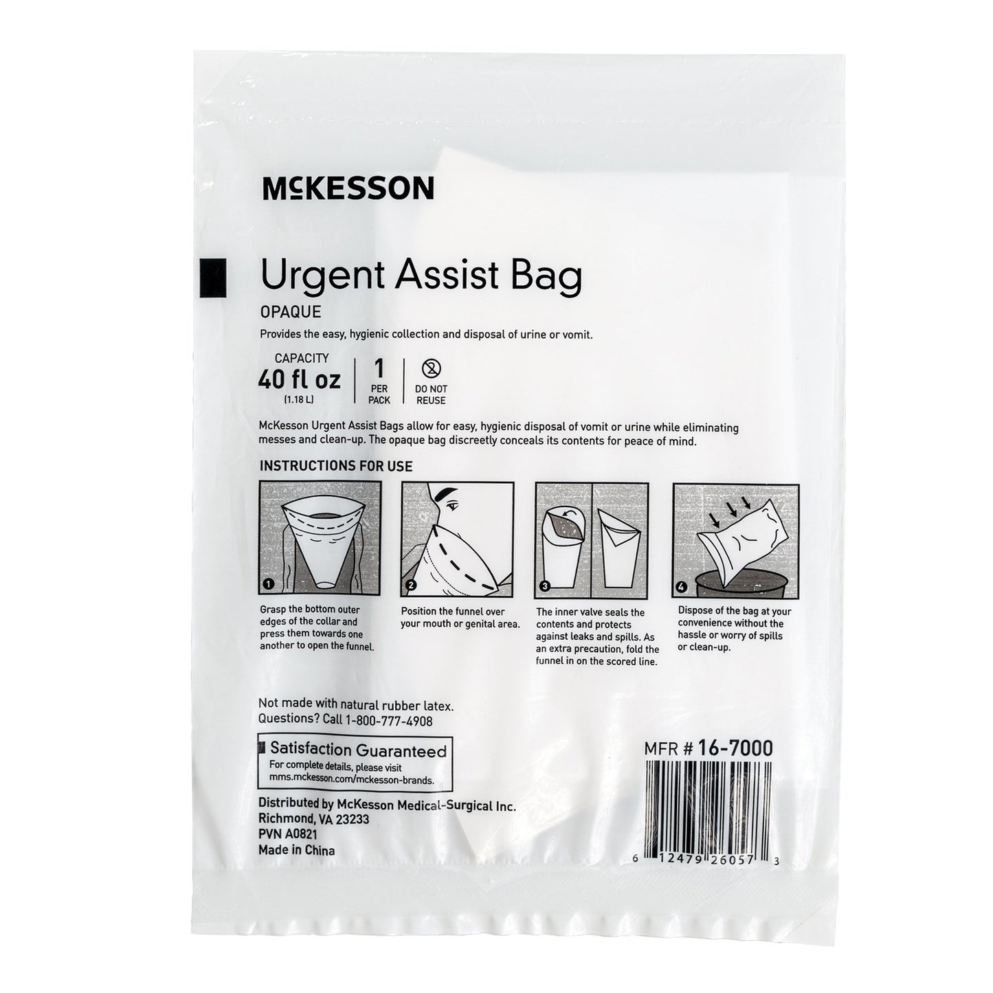 McKesson Emesis Bag 40 oz. White (1196425_BG)