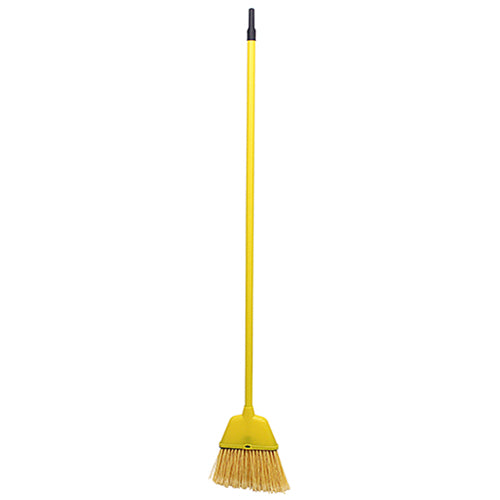 Impact® Small Angled Broom w/ Plastic Bristles & Aluminum Handle, Yellow, 6/Case (IMP91526)