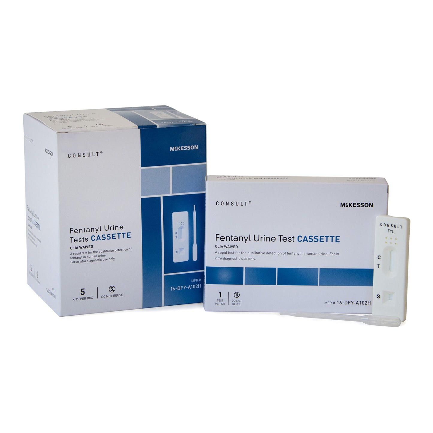 McKesson Consult™ Drugs of Abuse Test Kit Fentanyl (OTC Approved) 5 Tests CLIA Waived (1246106_CS)