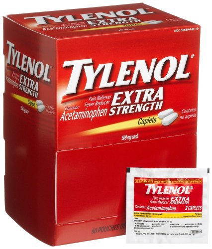 Tylenol® Pain Relief 500 mg Strength Acetaminophen Caplet 50 per Box (695057_CS)