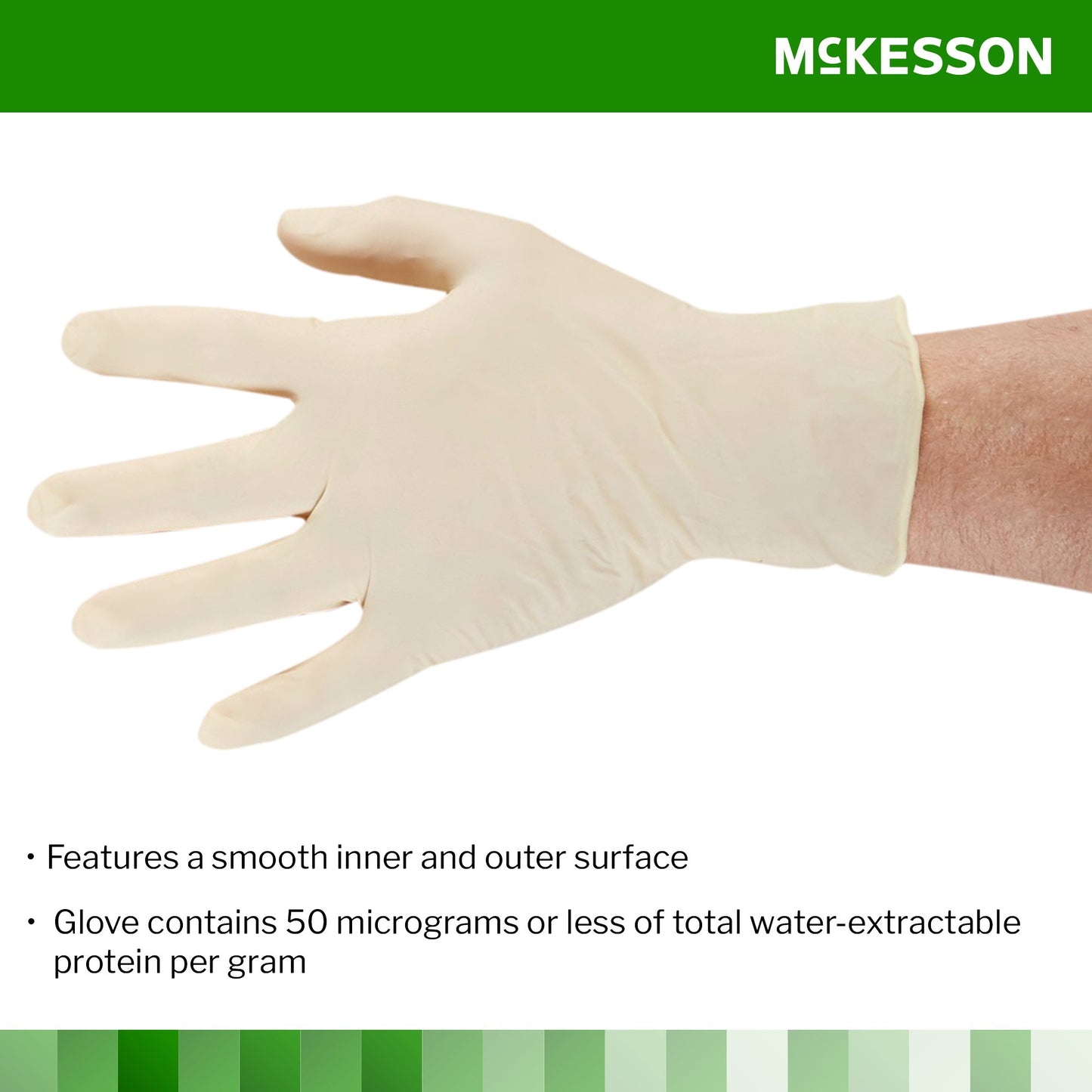 McKesson Confiderm® Exam Glove Medium NonSterile Latex Standard Cuff Length Smooth Ivory Not Rated (354436_CS)