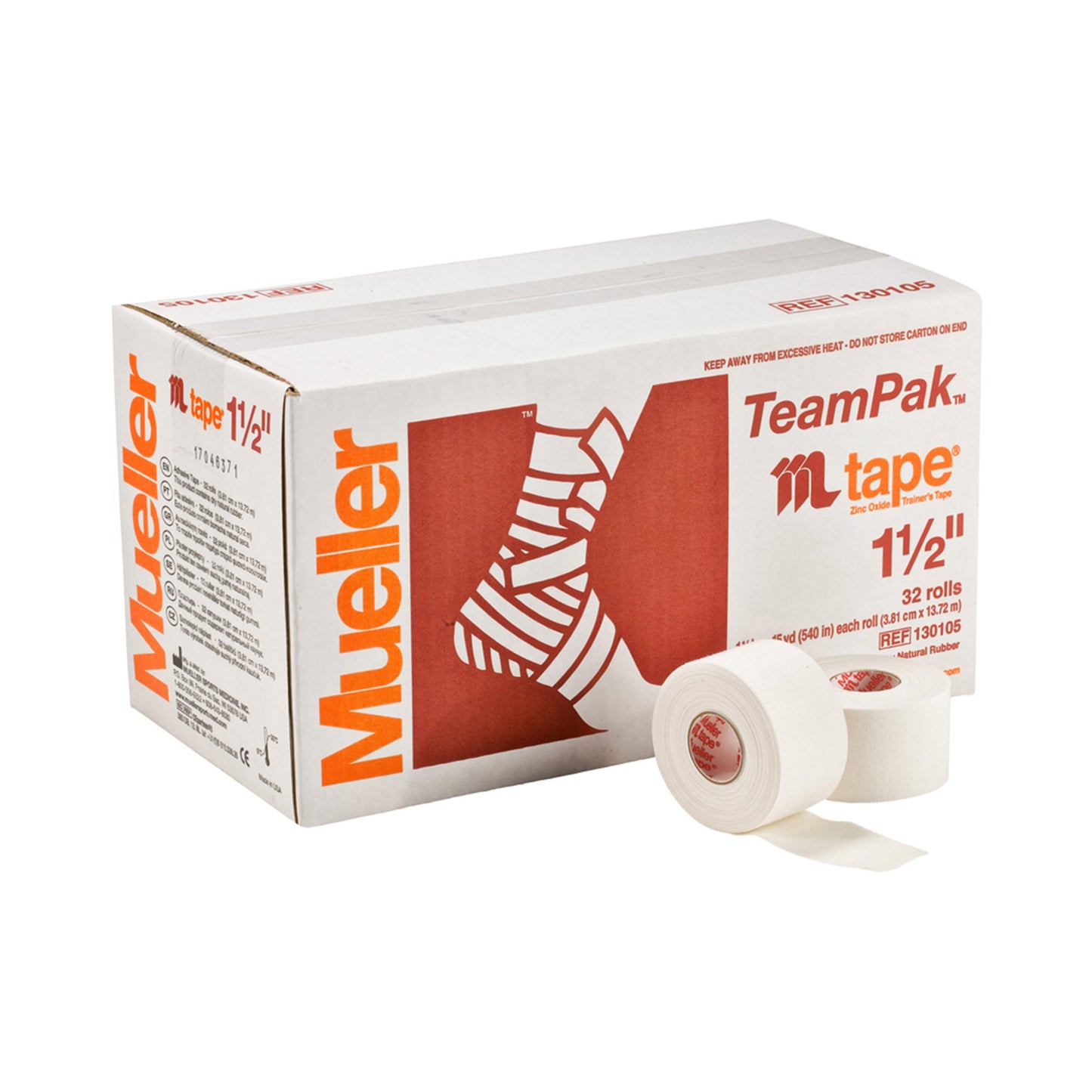 Mueller® Mtape Athletic Tape White 1-1/2 Inch X 15 Yard Cotton / Zinc Oxide NonSterile (351717_RL)