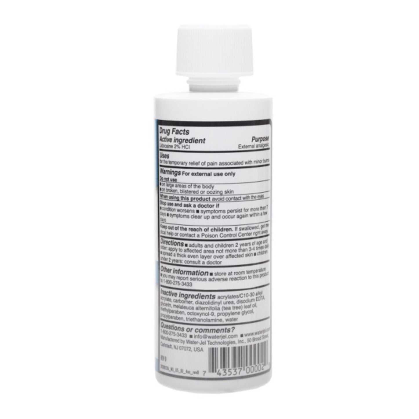 Water Jel® Burn Jel® Burn Relief Lidocaine Topical Gel 4 oz. Bottle (1069081_EA)