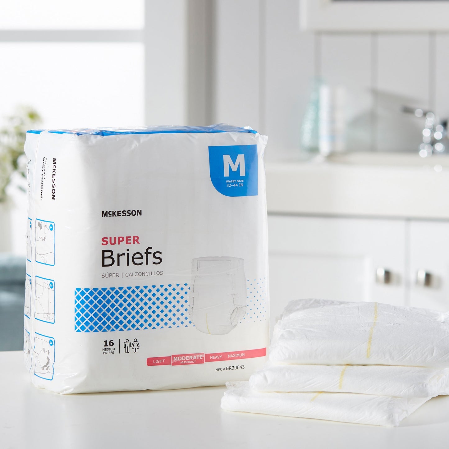McKesson Unisex Adult Incontinence Brief Medium Disposable Moderate Absorbency (1123841_CS)