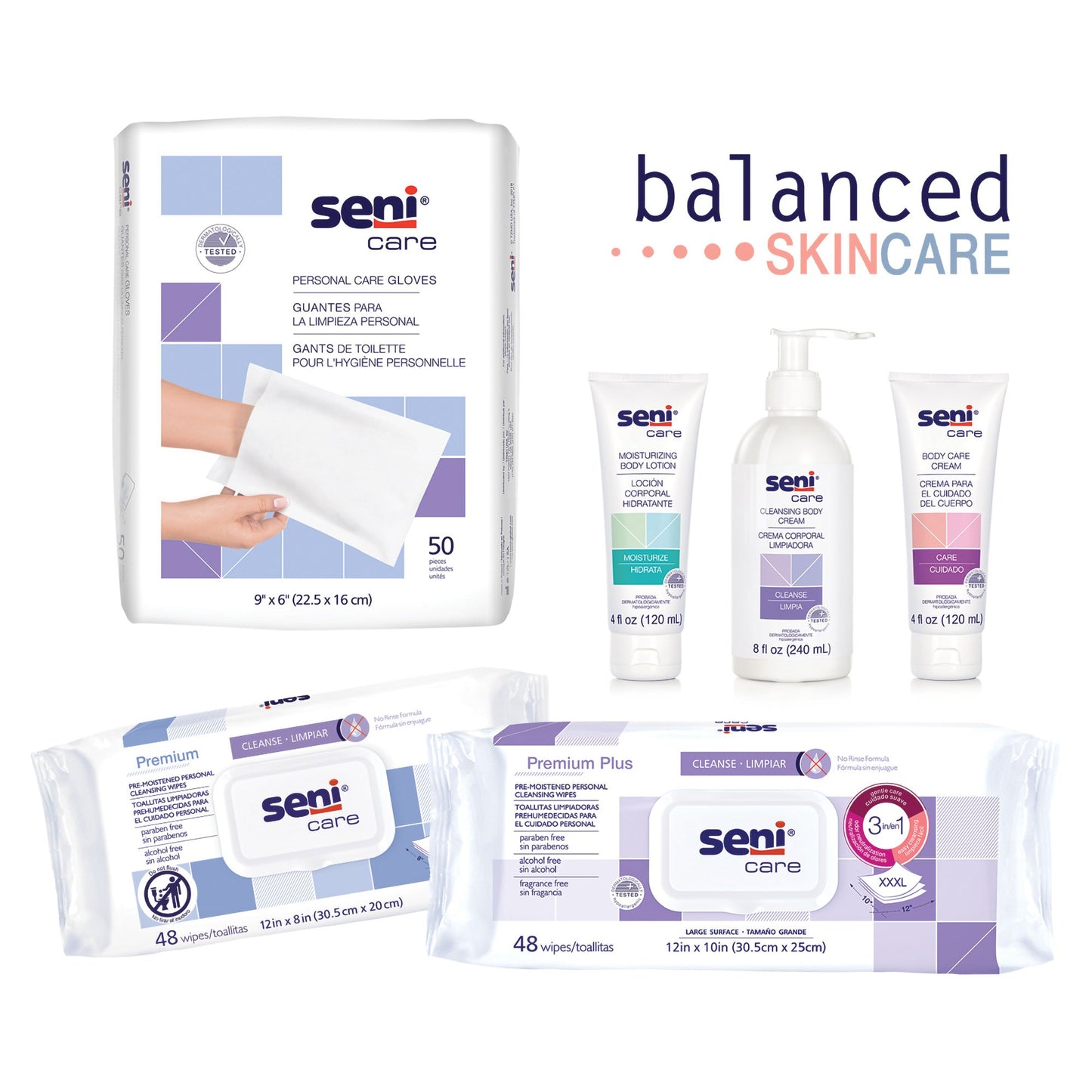 Seni® Care Rinse-Free Body Wash Cream 8 oz. Pump Bottle Light Scent (1163814_EA)