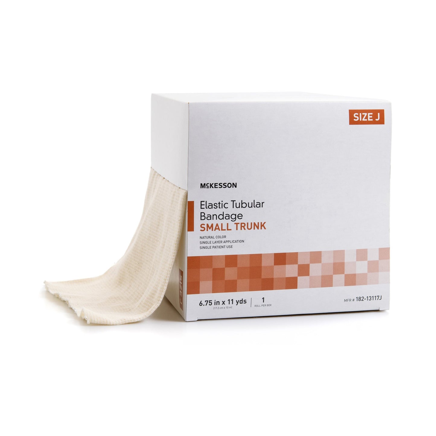 McKesson Spandagrip™ Elastic Tubular Support Bandage 6-3/4 Inch X 11 Yard Small Trunk Pull On Natural NonSterile Size J Standard Compression (1112852_BX)