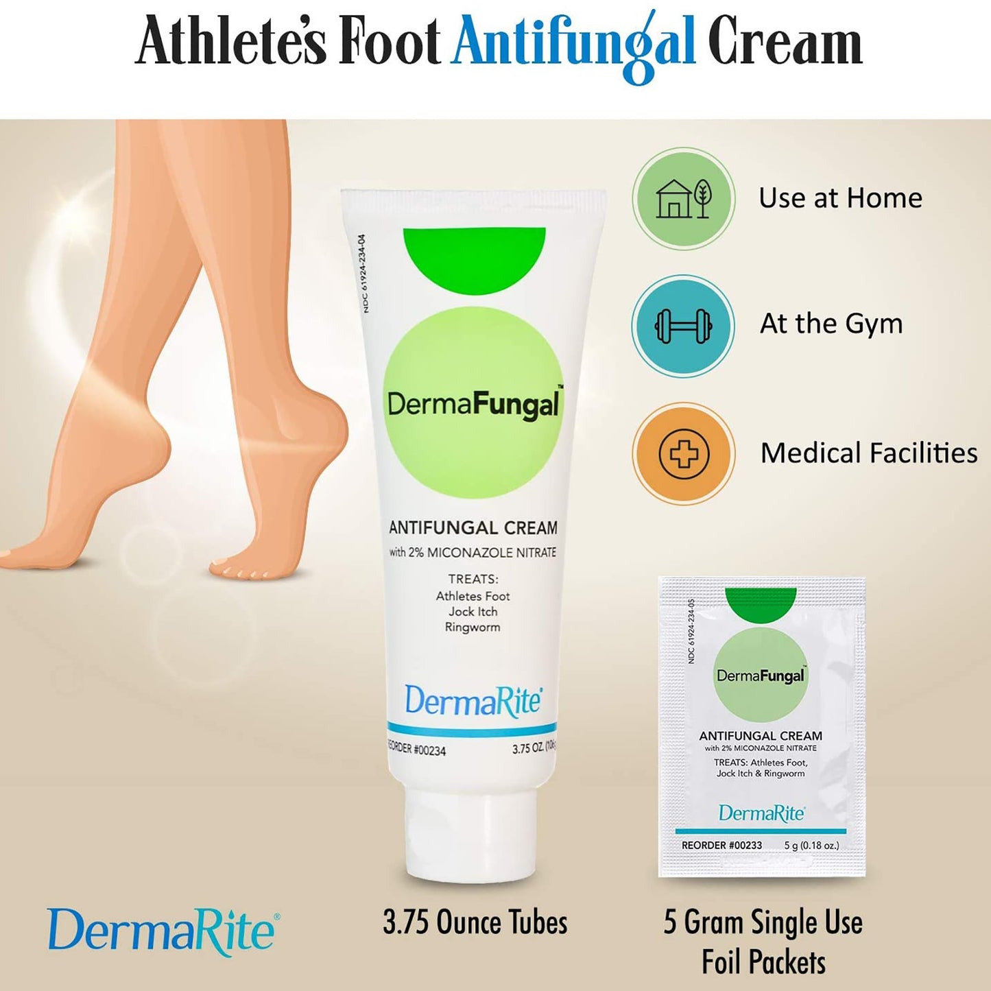 DermaFungal® Antifungal 2% Strength Cream 3.75 oz. Tube (584144_CS)
