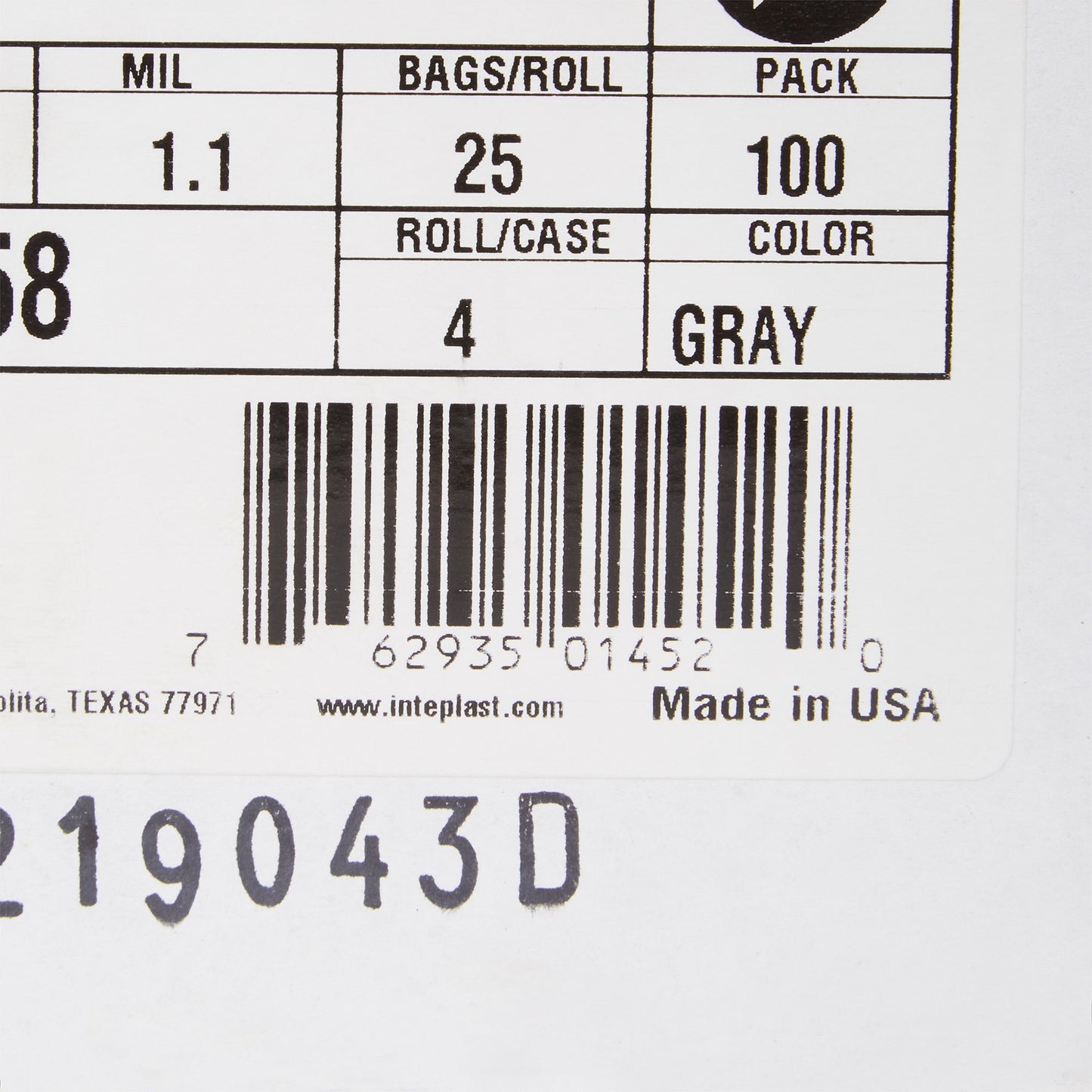 McKesson Trash Bag 45 gal. Gray LLDPE 1.1 mil 38 X 58 Inch Star Seal Bottom Coreless Roll (1137651_CS)