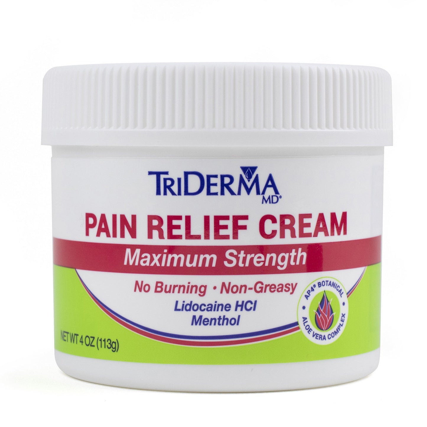 TriDerma MD® Topical Pain Relief 4% - 1% Strength Lidocaine / Menthol Cream 4 oz. (906175_EA)