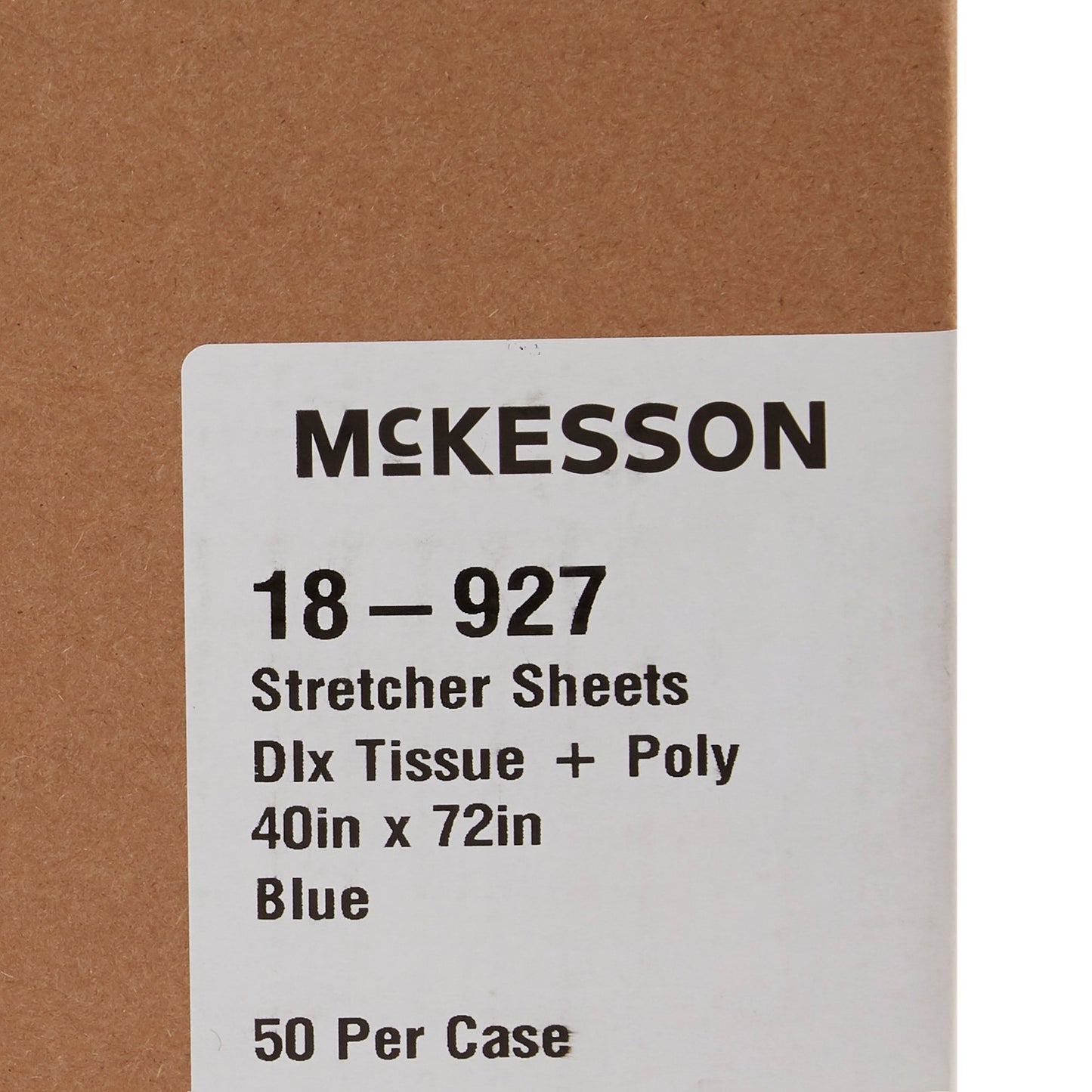 McKesson Stretcher Sheet Flat 40 W X 72 L Inch Blue 50% Cellulose Tissue / 50% Polyethylene Film Disposable (149173_CS)