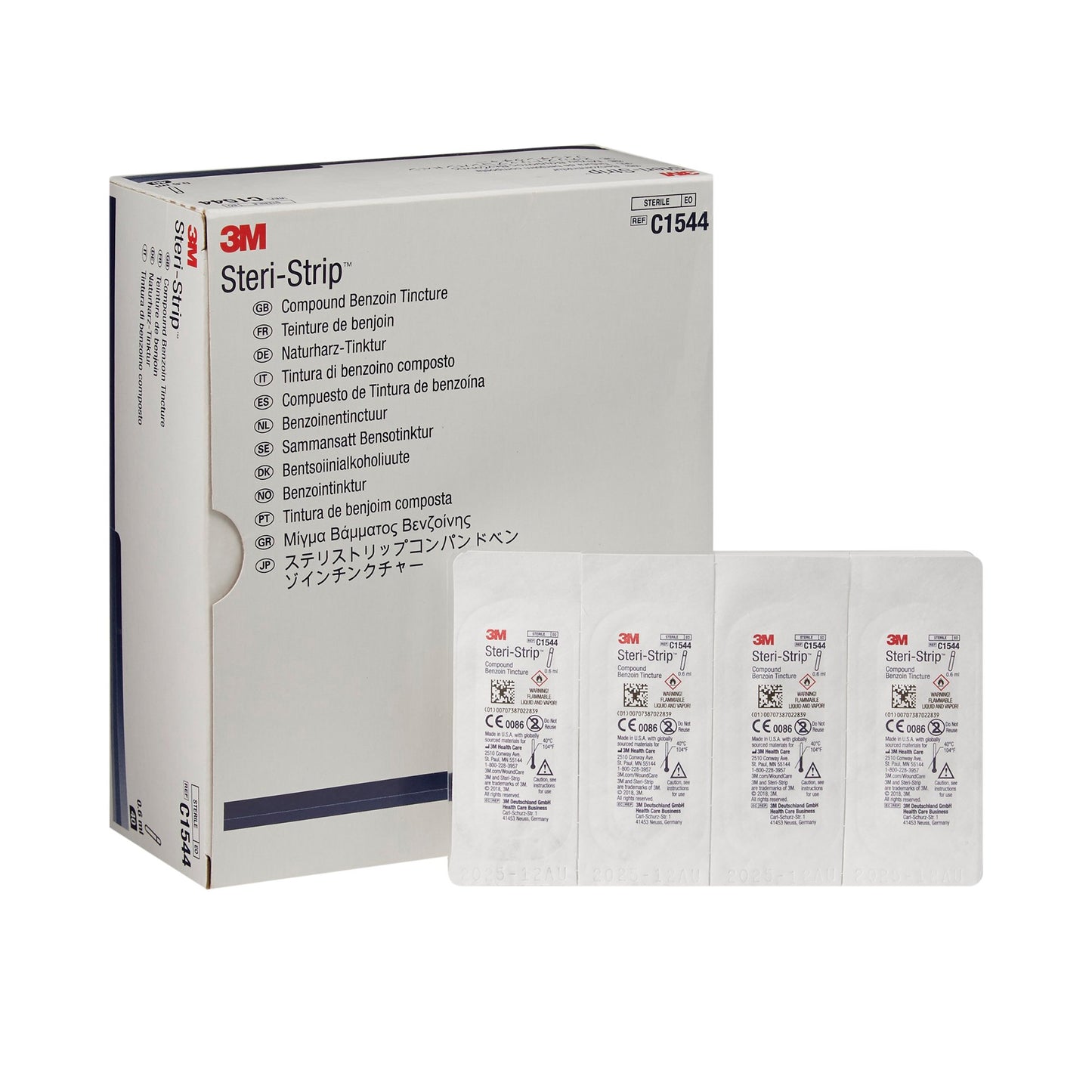 3M™ Steri-Strip™ Antiseptic Benzoin Tincture Topical Liquid 0.667 mL Ampule (135754_BX)