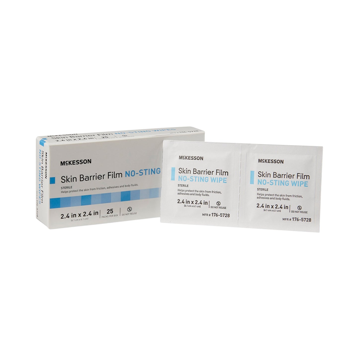 McKesson No Sting Skin Barrier Wipe 75 to 100% Strength Hexamethyldisiloxane Individual Packet Sterile (1088820_BX)