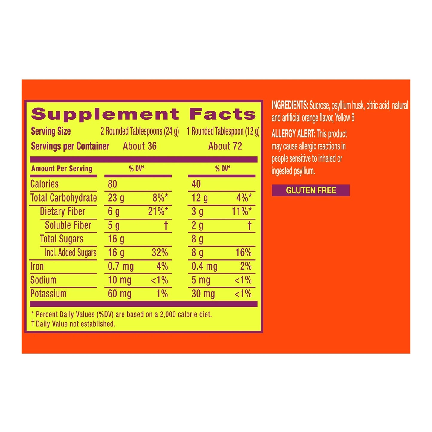 Metamucil® Fiber Supplement Orange Flavor Powder 30 oz. 3.4 Gram Strength Psyllium Husk (833611_EA)