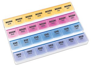 Mediplanner® Pill Organizer Standard Size 7 Day 4 Dose (690187_EA)