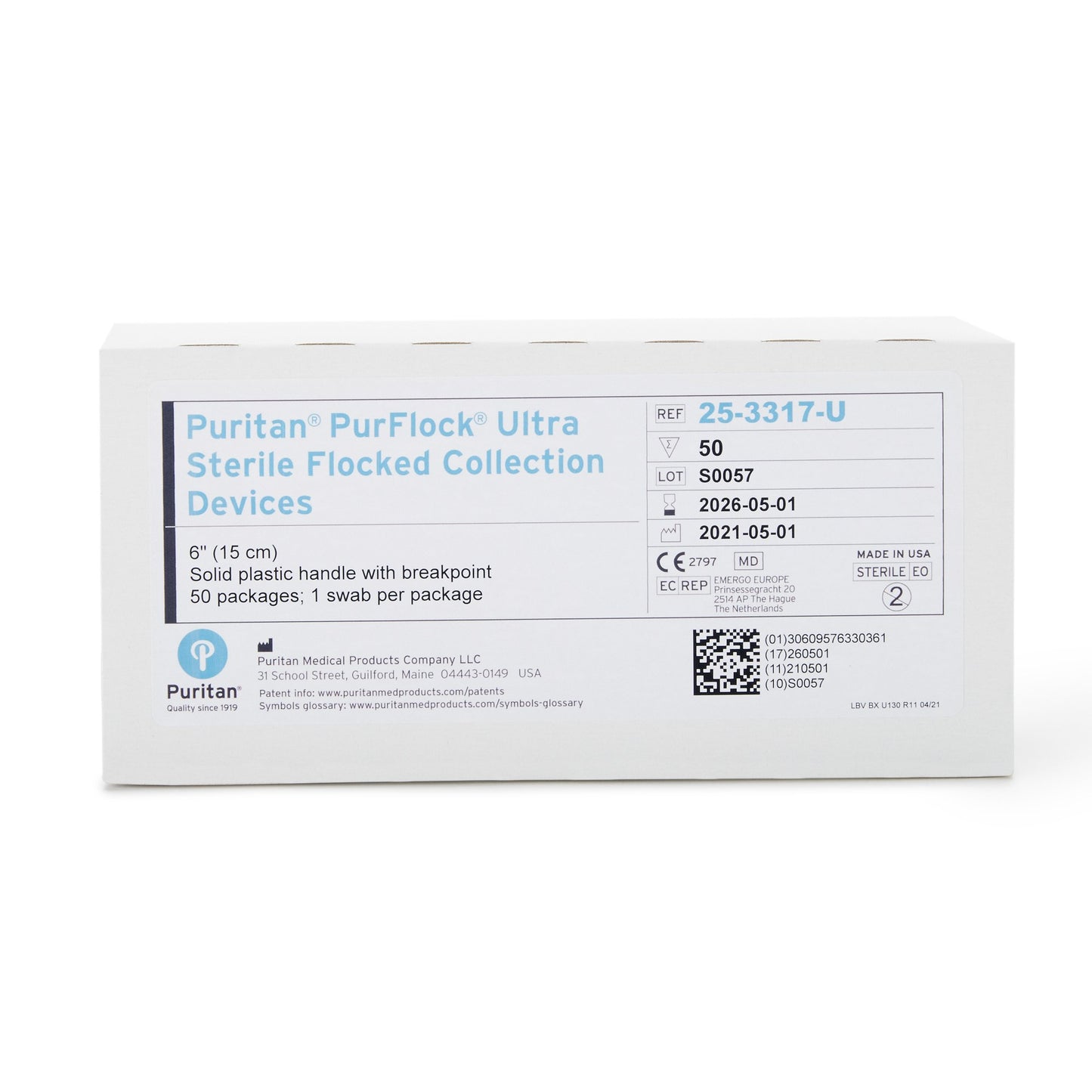 PurFlock Ultra® Nasopharyngeal Collection Swab 6 Inch Length Sterile (851504_CS)