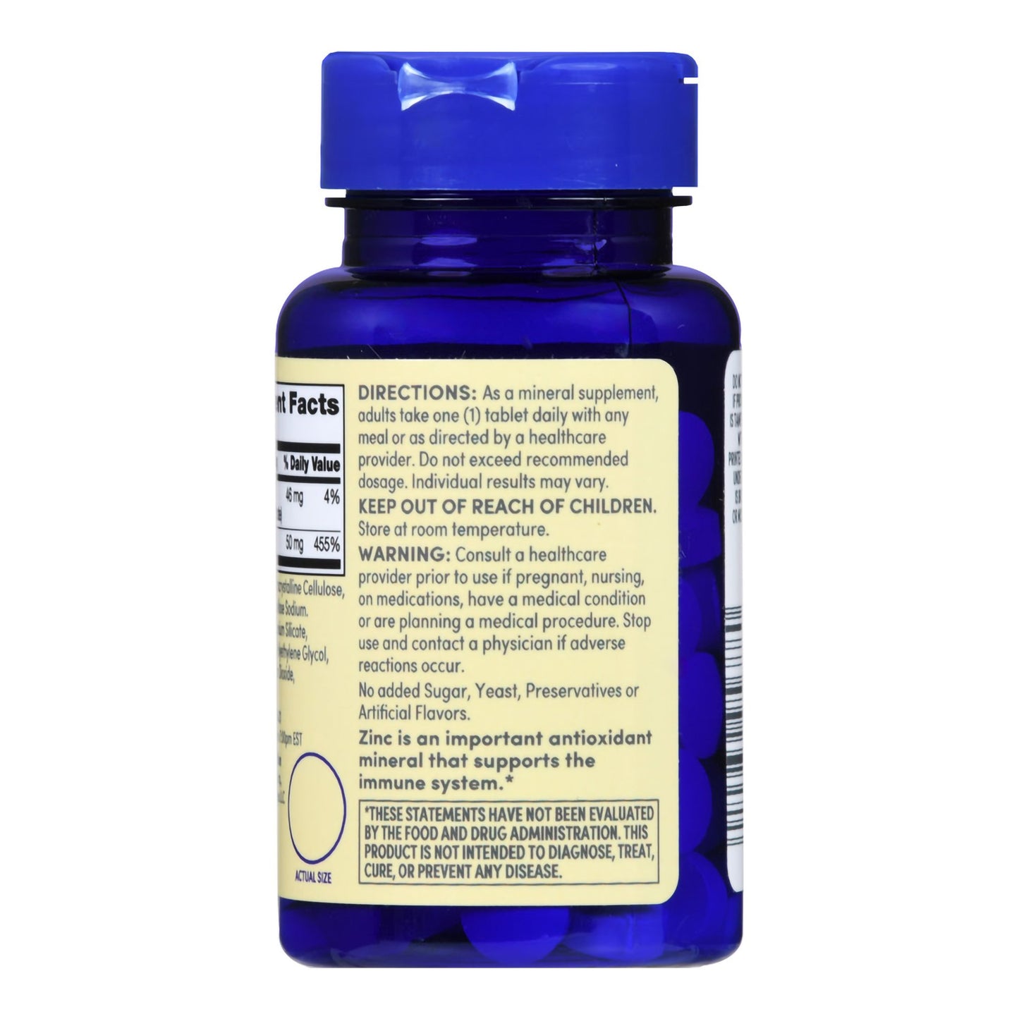 Foster & Thrive™ Mineral Supplement Zinc Gluconate 50 mg Strength Tablet 100 per Bottle Unflavored (1238894_BT)