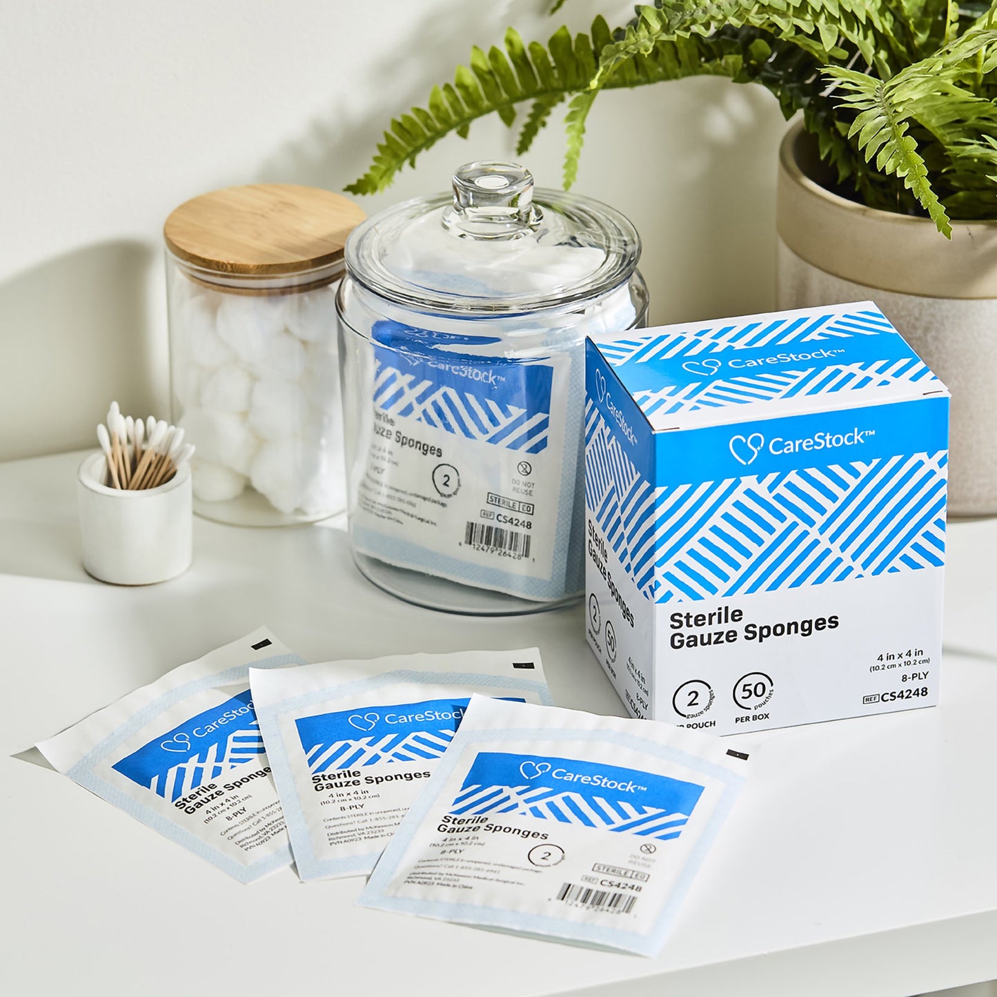 CareStock™ Gauze Sponge 4 X 4 Inch 8-Ply Sterile 2 per Pack (1242204_CS)