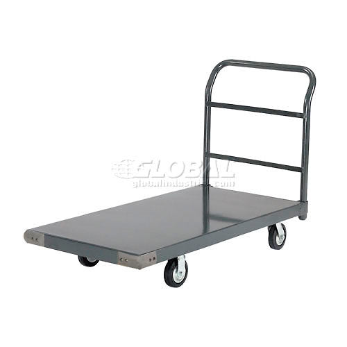 Global Industrial Steel Deck Platform Truck 36 x 24 1400 Lb. Capacity 5" Rubber Casters (WB952110)