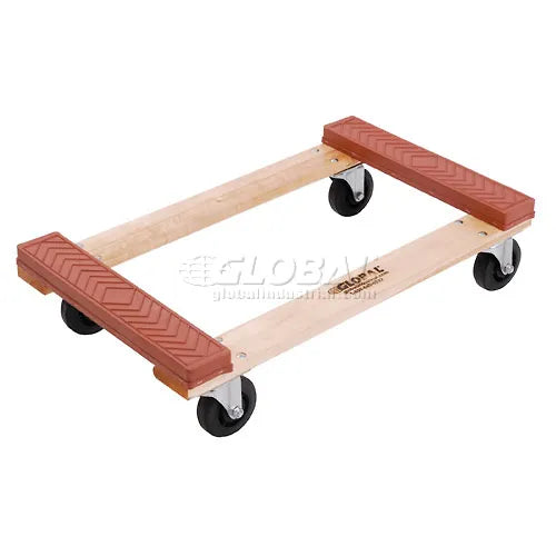 Global Industrial Hardwood Dolly with Rubber Bumpered Ends Deck 30 x 18 1200 Lb. Capacity (WB952168B)