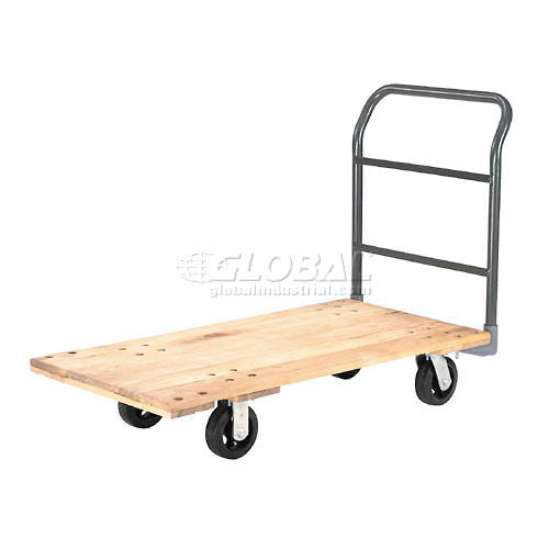 Global Industrial Hardwood Deck Platform Truck 72 x 36 2000 Lb. Capacity 6" Rubber Casters (WB952519)