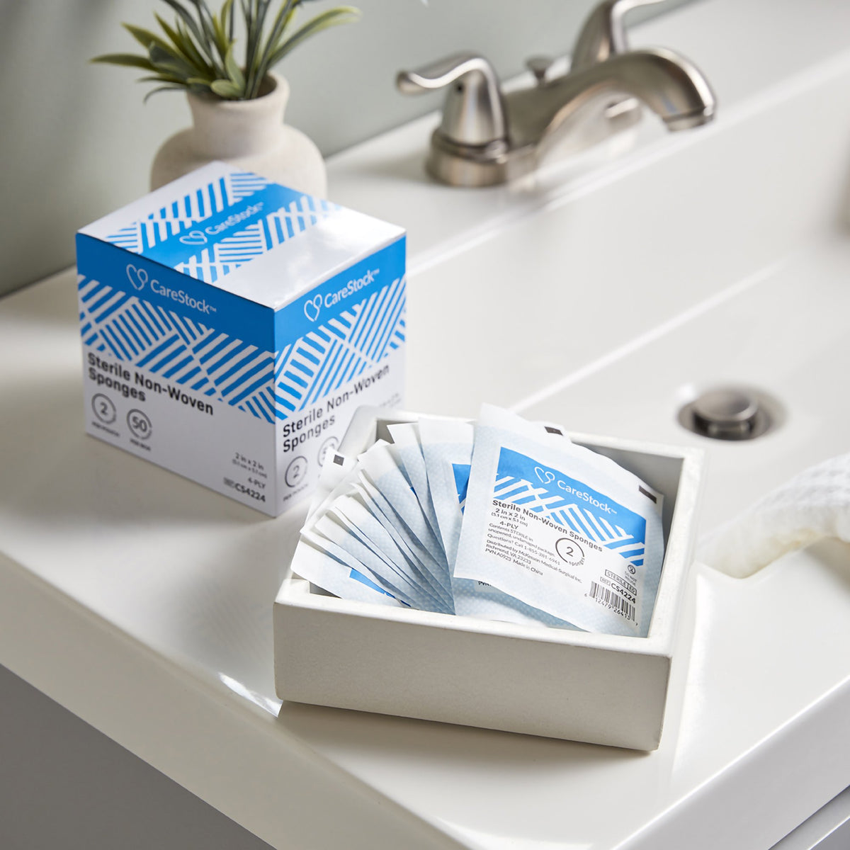 CareStock™ Gauze Sponge 2 X 2 Inch 4-Ply Sterile 2 per Pack (1242209_CS)